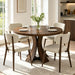 43.3" round Dining Table Set for 4 with Curved Solid Wood Frame