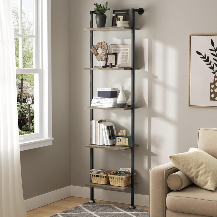 Tall Narrow Ladder Shelf Black Powdercoated Framework