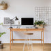 Writing Computer Desk 46" Bamboo Home Office Table with 2 Drawers, Modern Furniture Simple Study Makeup Workstation