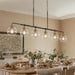 Black Gold Linear Chandelier Six Lights Illumination