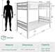 Heavy Duty Metal Bunk Bed TwinOverTwin WhiteUnderbedStorage
