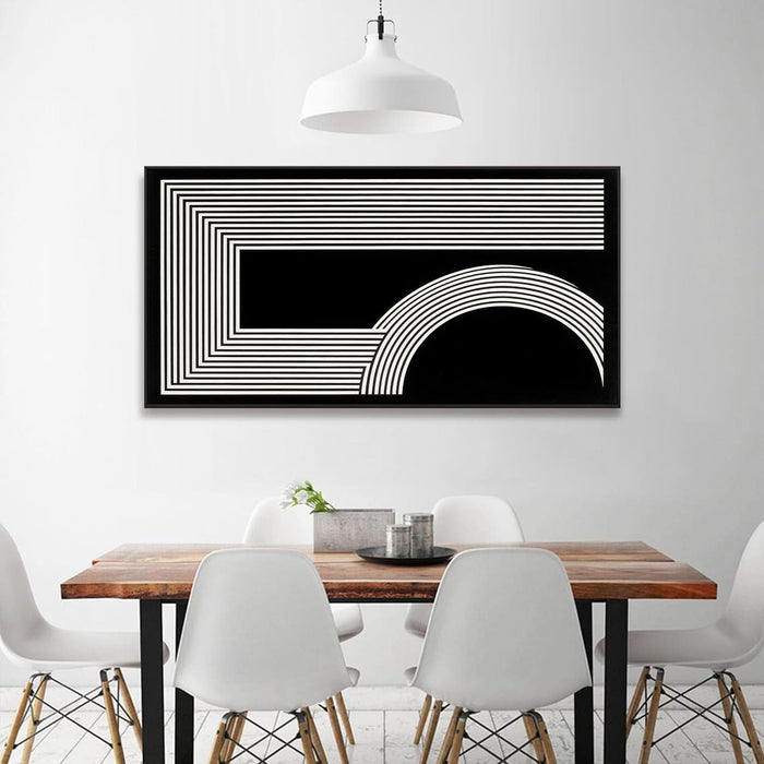 Canvas Art Wall Decor Modern Line Art Prints Black and White Abstract Art Print Painting Modern Artwork Decorations for Living Room Pictures for Bedroom Office Home Wall Decor 24 X 48 in with Framed