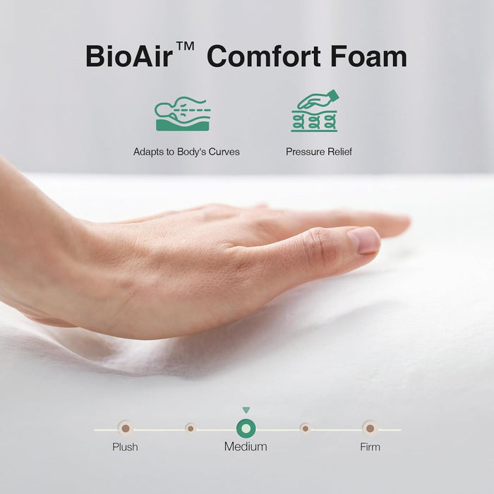 Novill 8 Inch Twin Mattress in a Box， Foam and Spring Hybrid Mattress, Medium Support, Certipur-Us Certified Foam, Steel Coils for Durable Design, Guest and Youth Bedroom, Eco-Friendly Packaging