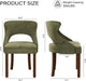 Wooden Dining Chairs Set of 4,Modern Fabric Upholstered Dining Room Chair Kitchen Side Chairs with Solid Wood Legs,Mid Century Farmhouse Dinner Chairs for Kitchen Dining Room,Restaurant,Green