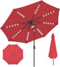 9FT Solar Umbrella Outdoor - Lighted Solar Patio Umbrella with 40 LED Lights Waterproof UV Protection, Table Umbrella with Tilt for Pool, Porch, Garden, Deck, Backyard (Red)