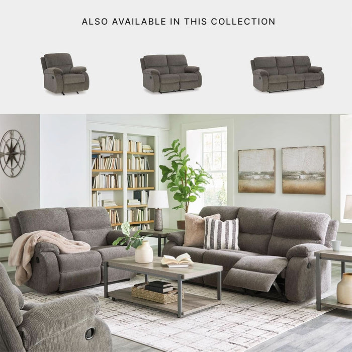 Scranto Contemporary Manual Reclining Sofa, Gray