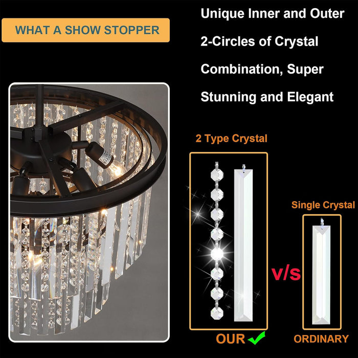 Crystal Chandelier Lighting Oil Rubbed Bronze Ceiling