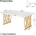 Modern Dining Table, 63" Large Kitchen Table for 4-6 People, Unique Rectangular Dinner Table Kitchen & Dining Room Furniture with Faux Marble Tabletop and Geometric Legs