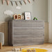 Dresser for Bedroom with 6 Drawers, Fluted Chest of Drawers with round Curved Corner, Hidden Handles, Modern Wood Storage Organizer for Bedroom, Nursery, Living Room