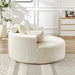 55 Inch Beige Chenille Accent Armchair Upholstered