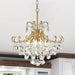Golden Crystal Chandeliers 4 Light Dining Fixtures