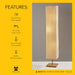 3-Light Floor Lamp, Natural Wood & Beige, Adjustable, 58”