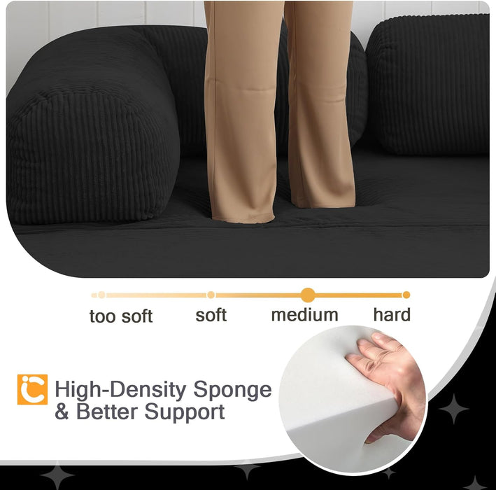 FourInOne Futon Sofa Bed Black Foldable LoungeChair