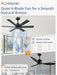 42 Inch Black Ceiling Fan without Light, Bedroom Ceiling Fan No Light, 6 Blades, Quiet Reversible DC Motor, 6-Speeds, Small Ceiling Fan for Bedroom, Living Room, Patio, Indoor/Outdoor Use