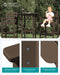 HDPE Outdoor Patio Bar Set, Tall Adirondack Bar Chair and Table Set (Coffee, 3 Pcs)