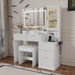 FortyThreePointThreeInch White Vanity Desk With LED Mirror