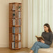 Rotating Bookshelf Tower– 6 Tier 360° Bamboo Spinning Bookshelf | Space-Saving Floor Standing Square Revolving Bookcase for Small Space, Home Offices & Reading Corners | Walnut