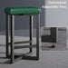 24.6" Bar Stools Set of 4 with PU Leather Upholstered Seats, Green | Counter Height Bar Stools with Metal Frame & Footrest, Modern Backless Kitchen Barstools for Home Bar, Dining Room