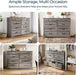 Farmhouse 9-Drawer Dresser - Grey Chest of Drawers for Bedroom and Living Room Organization, Wood Dresser with Ample Storage Space and Rustic Charm, Grey