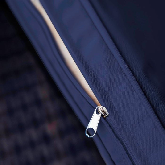 Wicker Outdoor Furniture Set - 3 Piece Patio Bistro Set (Brown/Navy)