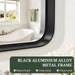Bathroom Mirror 40X30 Inch Black Metal Frame Rectangle Vanity Mirror