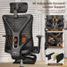Ergonomic Office Chair with Footrest, 135° Reclining Desk Chair with Adjustable Lumbar Support,3D Armrest,Headrest & Large Steel Base, 300LBS Heavy Duty Mesh Chair