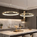 Modern Gold Ring Pendant Light 24Inch Faceted Geometric Chandelier