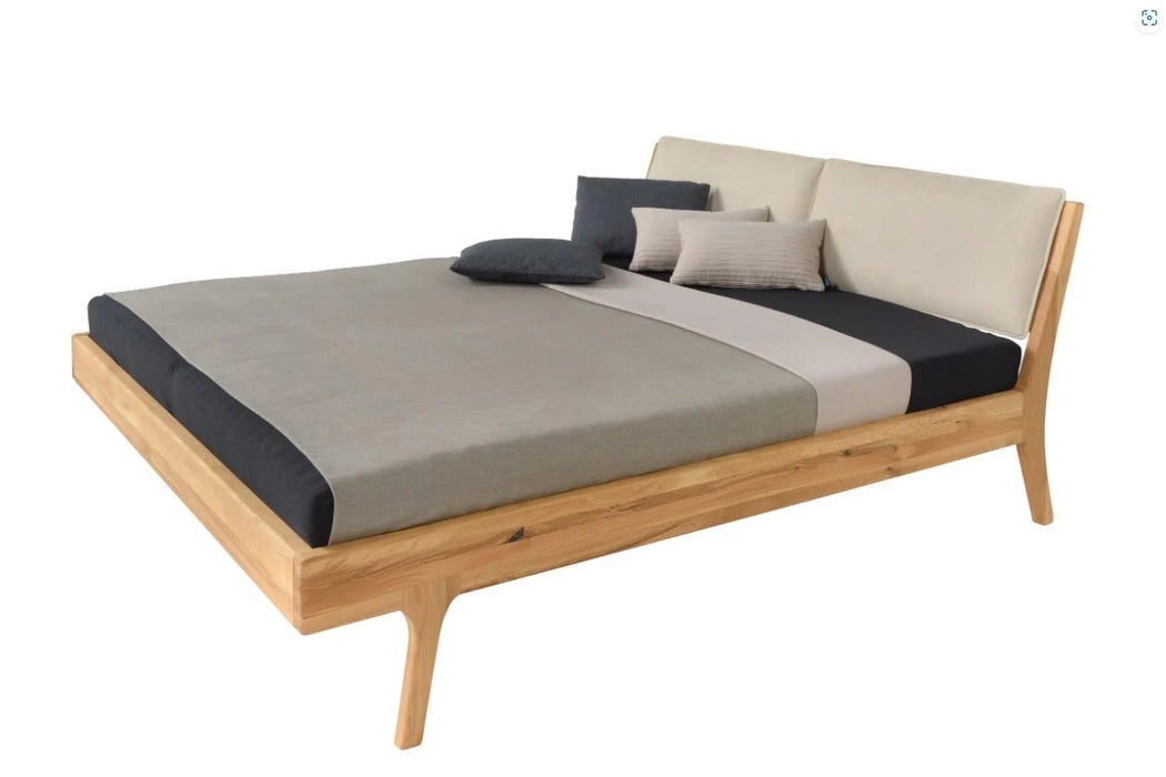 Noah Spruce Bed | Stylish Bedframe | Upholstered Headboard | Solid Wood