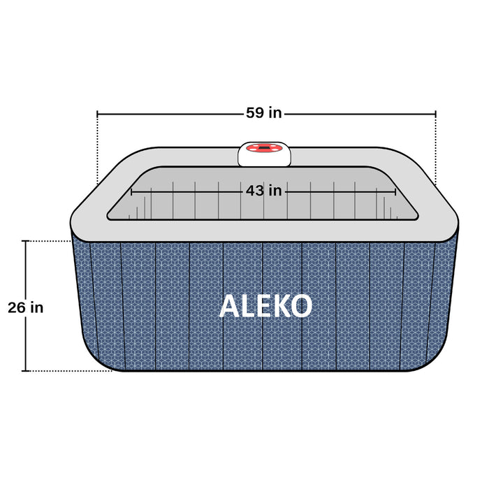 ALEKO Square Inflatable 4 Prs Hot Tub Spa 120 Bubble Jets Lucca Collection