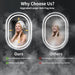 Oval LED Bathroom Mirror, 24"X 36" Frameless LED Mirror with Front Light and Backlit, Anti-Fog, Dimmable Modern Wall Mounted Lighted Mirror, Pill-Shaped Smart Mirror Bathroom