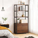 Bookcase, 4-Tier Rustic Bookshelf with 2 Drawers, Etagere Standard Book Shelves Display Shelf for Home Office