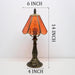Small Tiffany Style Table Lamp Orange Bark Stained Glass Lamp 14 Inch