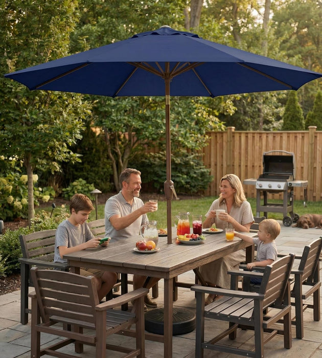 10FT Patio Umbrella, Outdoor Umbrella with Push Button Tilt and Crank, 8 Sturdy Ribs, UV Protection & Waterproof Market Umbrella for Pool, Backyard, Beach,Deck