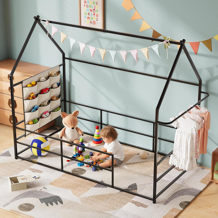 Twin Floor BedFrame Montessori HouseBed Guardrails