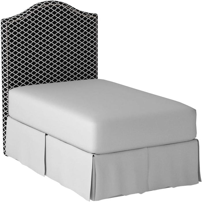 Mercer Collection Connie Black and White Lattice Silver Nailhead Headboard (Twin)