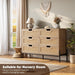 RattanOpenworkBraided Chest Of Six Drawers WalnutFinish