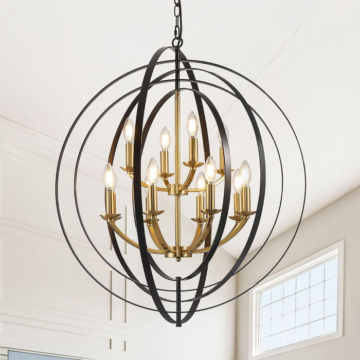 Black And Gold Chandelier Farmhouse Pendant Lighting