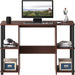 38 - Inch Home Office Wood Desk with Double Sided Shelves, Cherry - ShipItFurniture