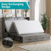 Grey QueenSize MurphyBed With Mattress USBCharging