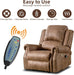 Power Recliner Chair with Massage and Heat, Faux Leather Electric Recliner Chair, Classic Single Sofa with Rivet Decoration for Living Room, Nut Brown
