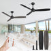 2 Pack 52 Inch Outdoor Ceiling Fans with Remote, Black Ceiling Fan No Light with Quiet Reversible DC Motor, 6 Speeds, 3 Blade Modern Ceiling Fans for Patio Living Room Bedroom Indoor