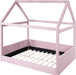 Full Sized House Shaped Corduroy Daybed PowderPink
