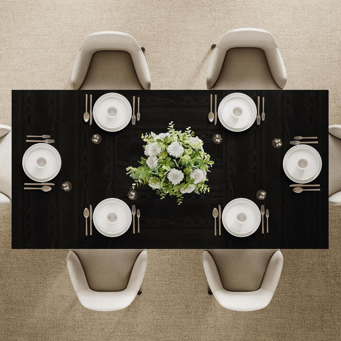 71 Inch Dining Table Black PremiumSolidWoodDurable