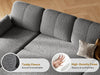  L-Shaped Sleeper Sofa Grey, 86", with Storage