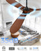 70 Inch Modern ABS Ceiling Fan with Lights and Remote, DC Motor Large Ceiling Fan, 3CCT Dimmable LED Indoor Outdoor Ceiling Fan for Living Room, Patio & Covered Porch, ZCCF08WD-70