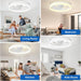 DLLT Modern Ceiling Fans with Lights: 20" Flush Mount Low Profile Ceiling Fan with APP Remote Control - White LED Bladeless Fandelier Dimmable Quiet DC Motor for Bedroom Living Room