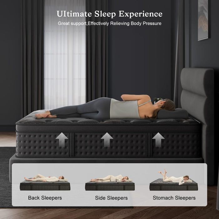 Queen 12 Inches Hybrid Memoryfoam Mattress CertipurUS