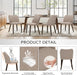 Dining Chairs Set of 6, Upholstered Fabric Kitchen Chairs with Curved Back, Padded Seat and Solid Wood Legs, Modern Dining Chair for Kitchen Dining Room, Camel