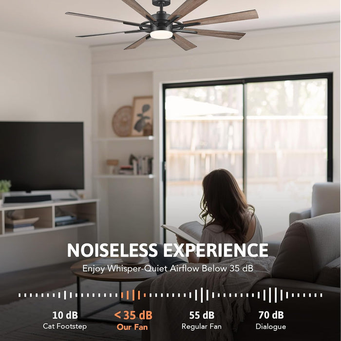 Black 60 Inch Farmhouse Ceiling Fan With Controllers