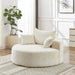 55 Inch Beige Chenille Accent Armchair Upholstered